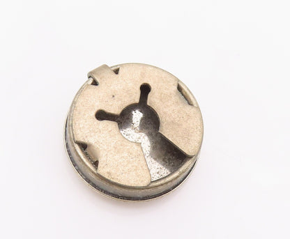925 Sterling Silver Vintage Button Cover NAVAJO Etched Southwestern TR3725