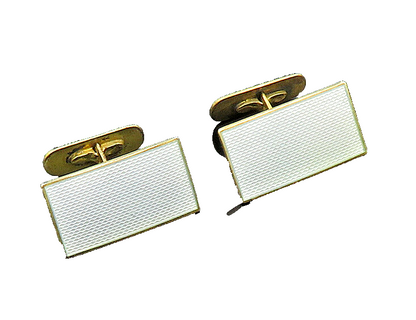 HROAR PRYDZ NORWAY 925 Silver  Vintage Enamel Rectangular Cufflinks  TR2781