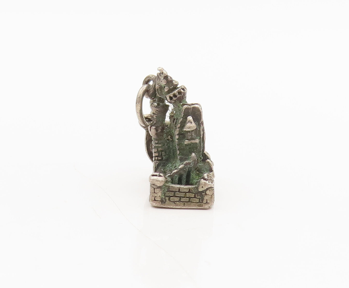 WALT DISNEY 925 Silver  Vintage 3D Carved Disney Palace Charm Pendant  PT22298