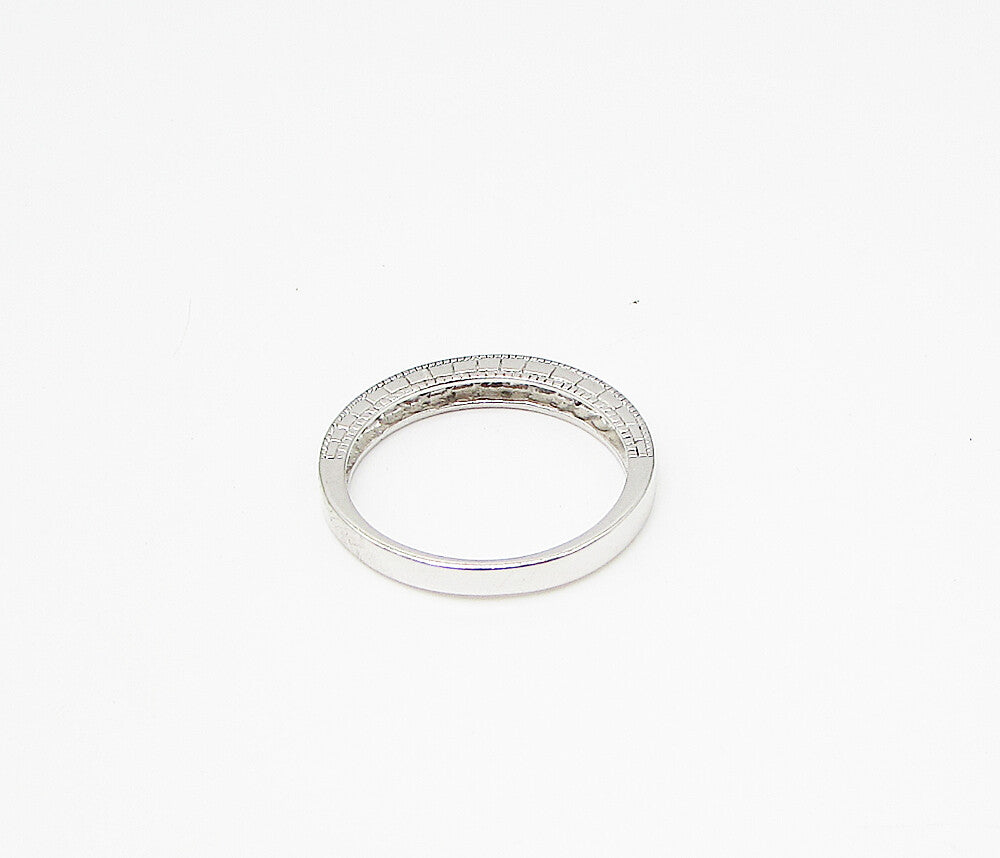 925 Sterling Silver  White Cubic Zirconia Band Ring Sz 9  RG2954