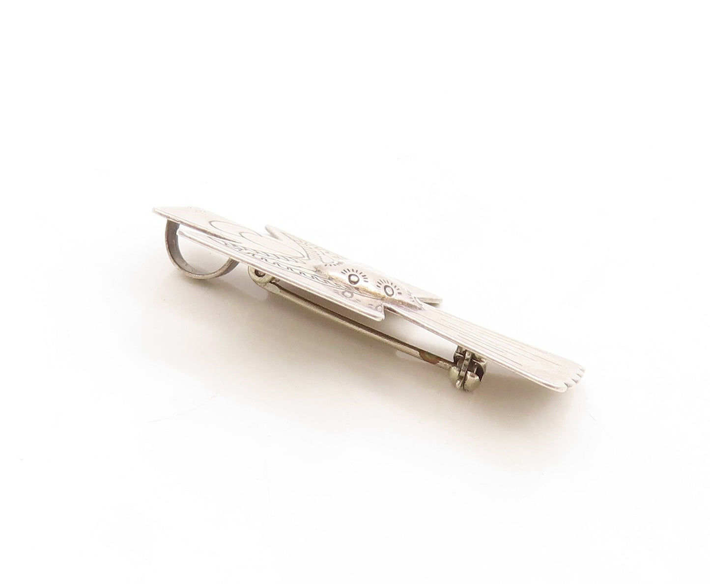 925 Sterling Silver Vintage Brooch Pin CAROLYN POLLACK Angel Cross  BP11307