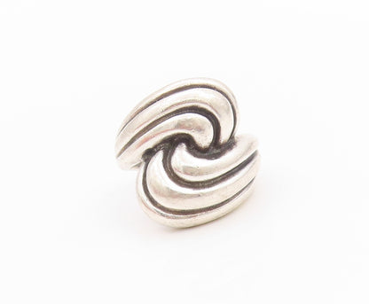 925 Sterling Silver Vintage Ring Interlocked Swirls Etched  Sz 7  RG33349