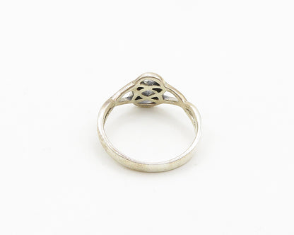 925 Sterling Silver  Vintage Shiny Open Knot Design Band Ring Sz 9  RG19346