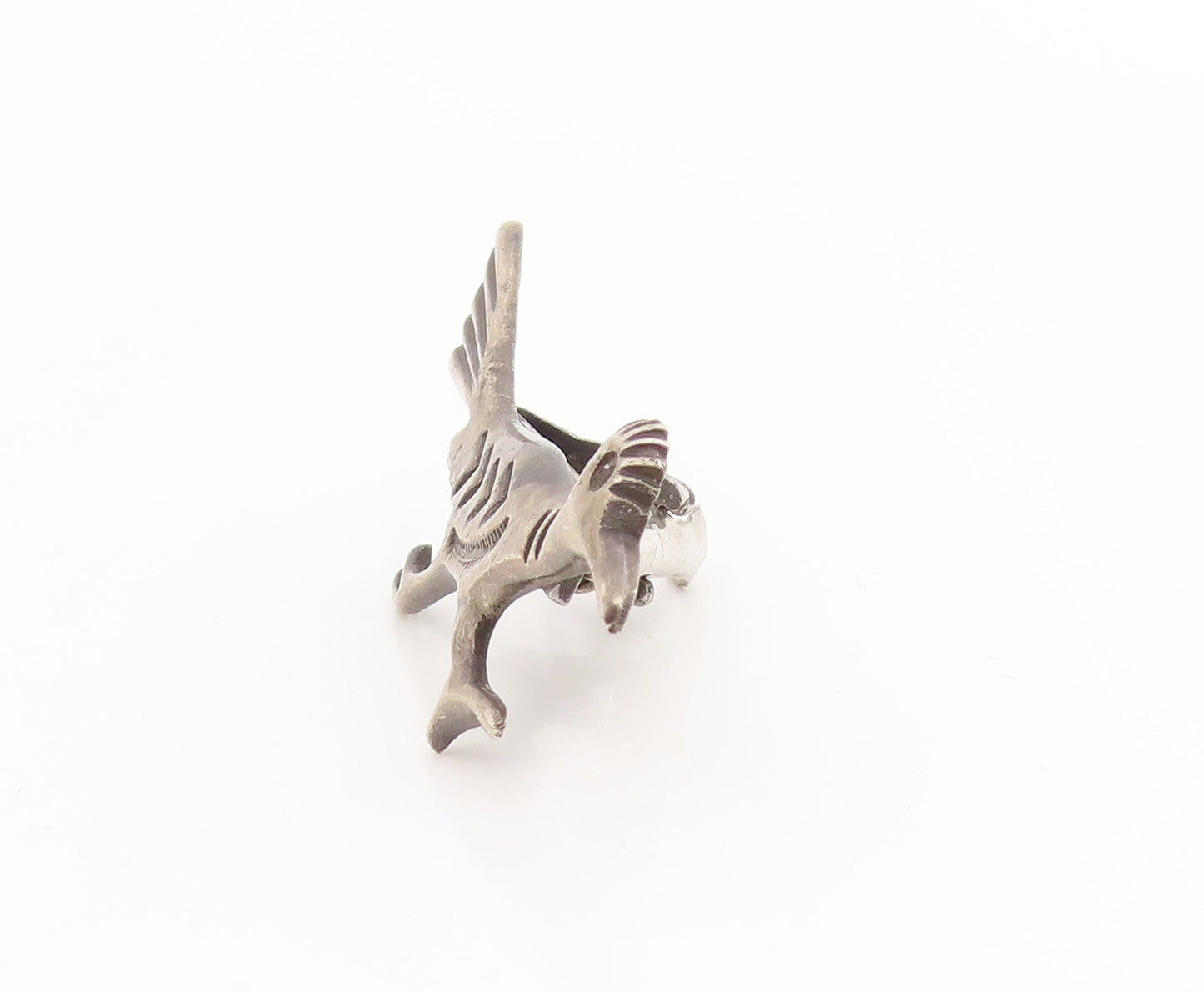 925 Sterling Silver Vintage Tie Clip NAVAJO Etched Roadrunner Bird Design TR4032
