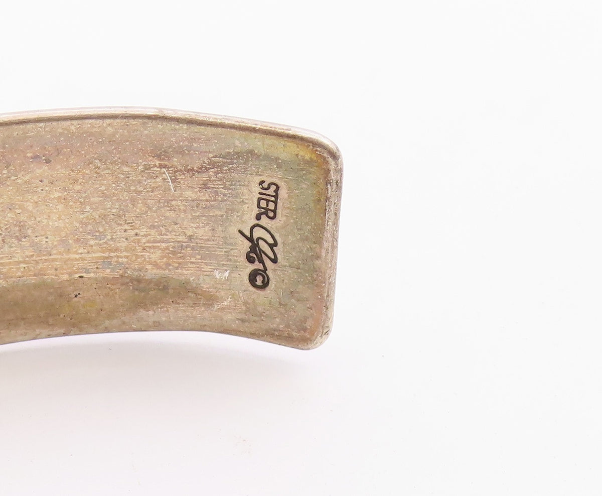925 Sterling Silver Vintage Bracelet NAVAJO Engraved Storyteller Cuff  BT12148
