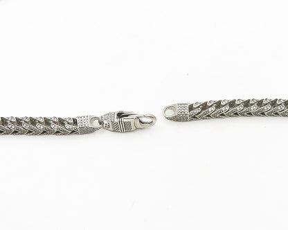 925 Sterling Silver  Vintage Cubic Zirconia Arrow Link Chain Necklace  NE2834