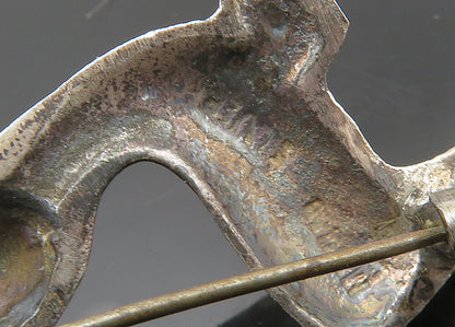 MEXICO 925 Sterling Silver  Vintage Antique Gazelle Animal Brooch Pin  BP8079
