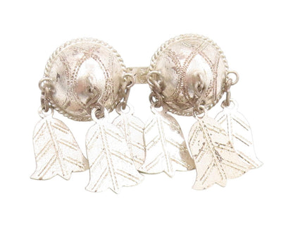 925 Sterling Silver Vintage Brooch Etched Geometric Spheres With Dangles BP11928