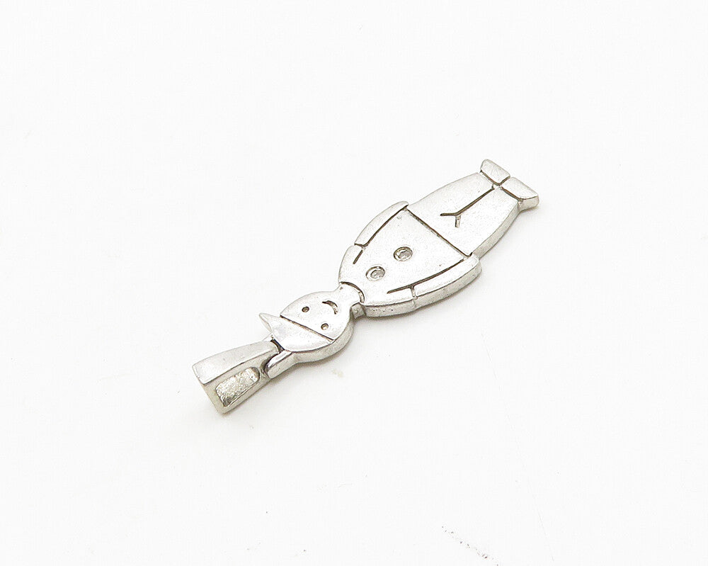 925 Sterling Silver  Vintage Petite Shiny Little Boy Motif Pendant  PT15371