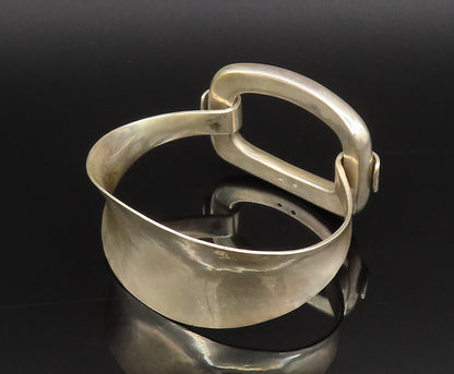 FABRICE 925 Sterling Silver Vintage Hooked Open Rectangle Bracelet  BT9724