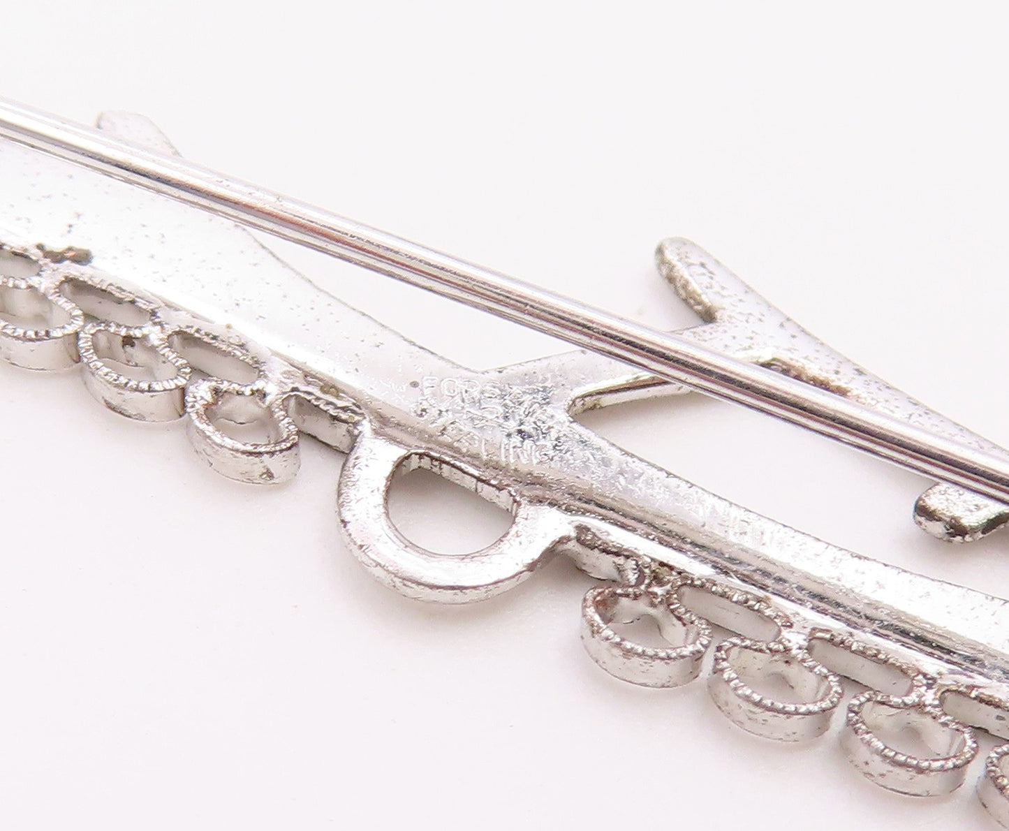 FORSTNER 925 Sterling Silver Vintage Shiny Tree Branch Motif Brooch Pin BP8932