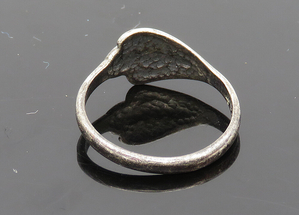 925 Sterling Silver  Vintage Dark Tone Diamond Cut Band Ring Sz 7.5  RG20548
