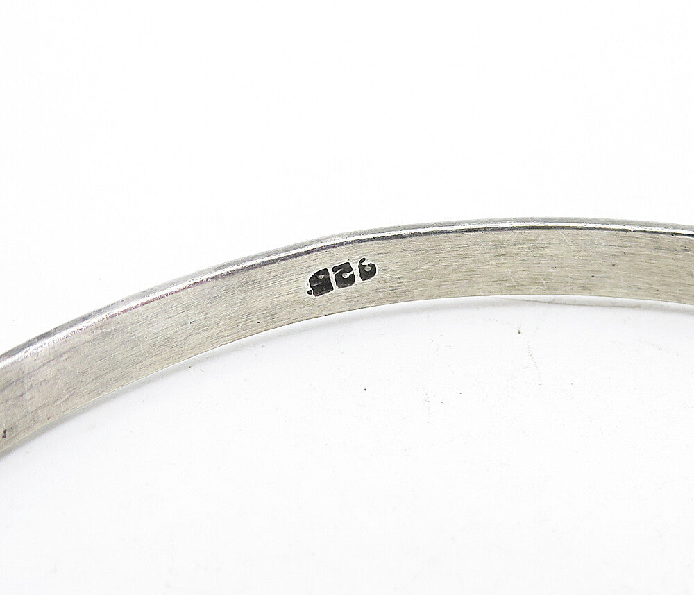 MEXICO 925 Sterling Silver  Vintage Dark Tone Etched Bangle Bracelet  BT1899