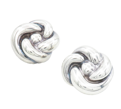 FREDERIC JEAN DUCLOS 925 Silver  Vintage Hollow Non Pierce Earrings  EG7563
