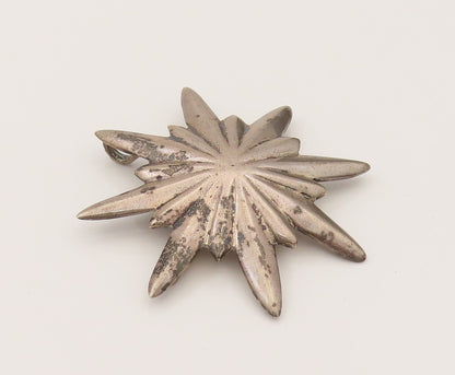 925 Sterling Silver  Vintage Minimalist Christmas Star Dome Brooch Pin BP10253