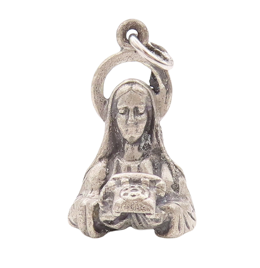 925 Sterling Silver Vintage Pendant CREED Antique Religious 3D Charm  PT23307