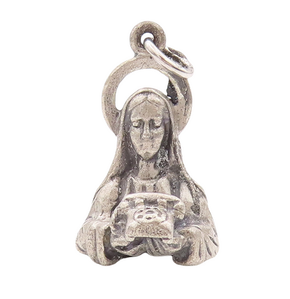 925 Sterling Silver Vintage Pendant CREED Antique Religious 3D Charm  PT23307