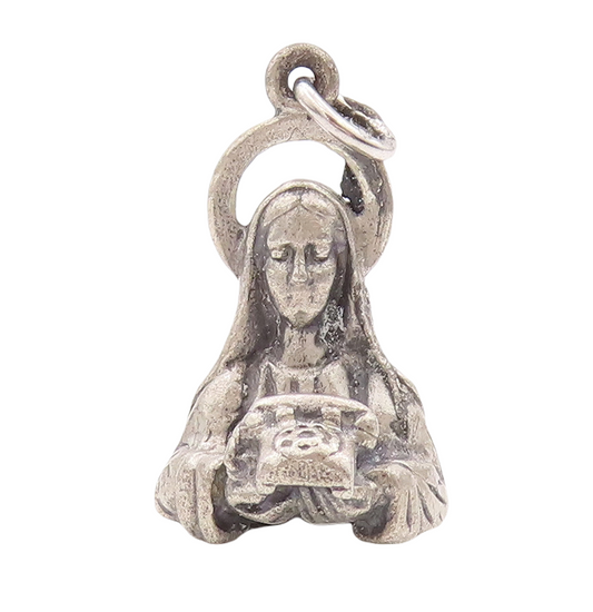 925 Sterling Silver Vintage Pendant CREED Antique Religious 3D Charm  PT23307