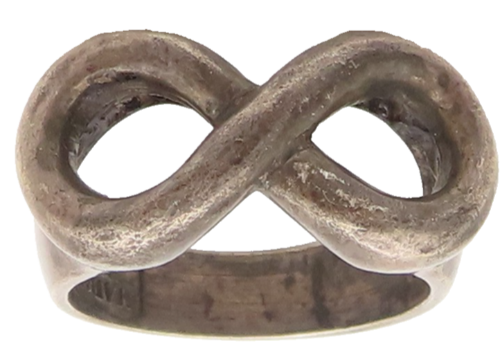 MARCHE NOIR 925 Sterling Silver Vintage Solid Infinity Ring  Sz 6.75  RG26793