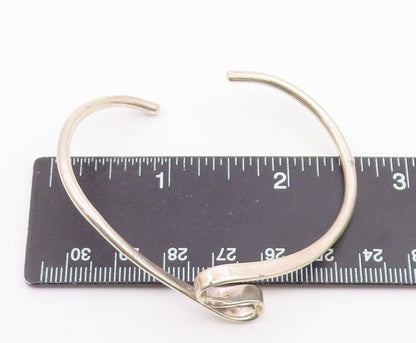 925 Sterling Silver  Vintage Shiny Swirled Detail Smooth Cuff Bracelet  BT9261