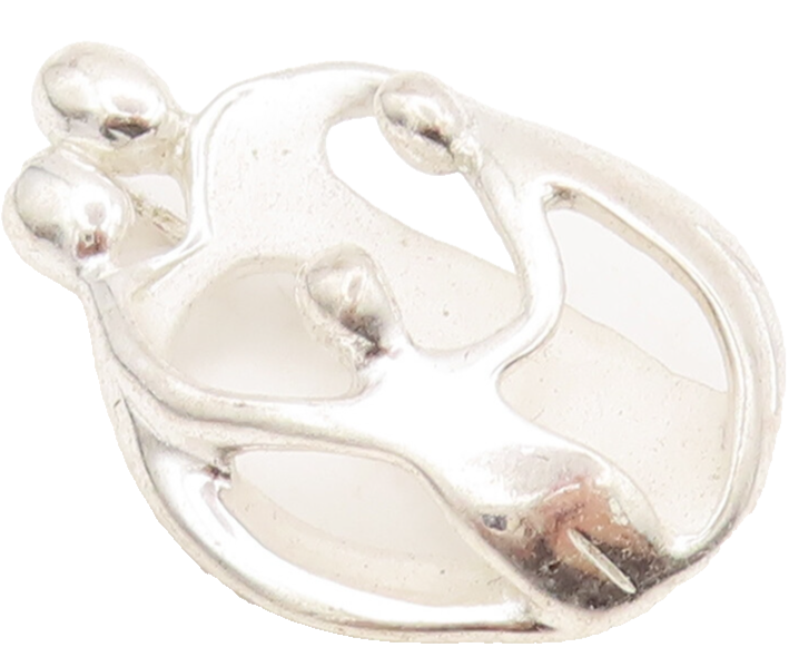 925 Sterling Silver Vintage Brooch Pin CAROLYN POLLACK Happy Community  BP10561