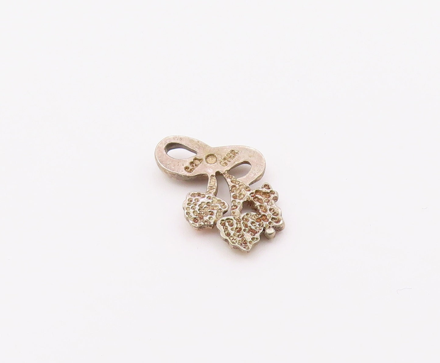 925 Sterling Silver & 12K GOLD  Vintage Petite Floral Leaves Pendant  PT12738