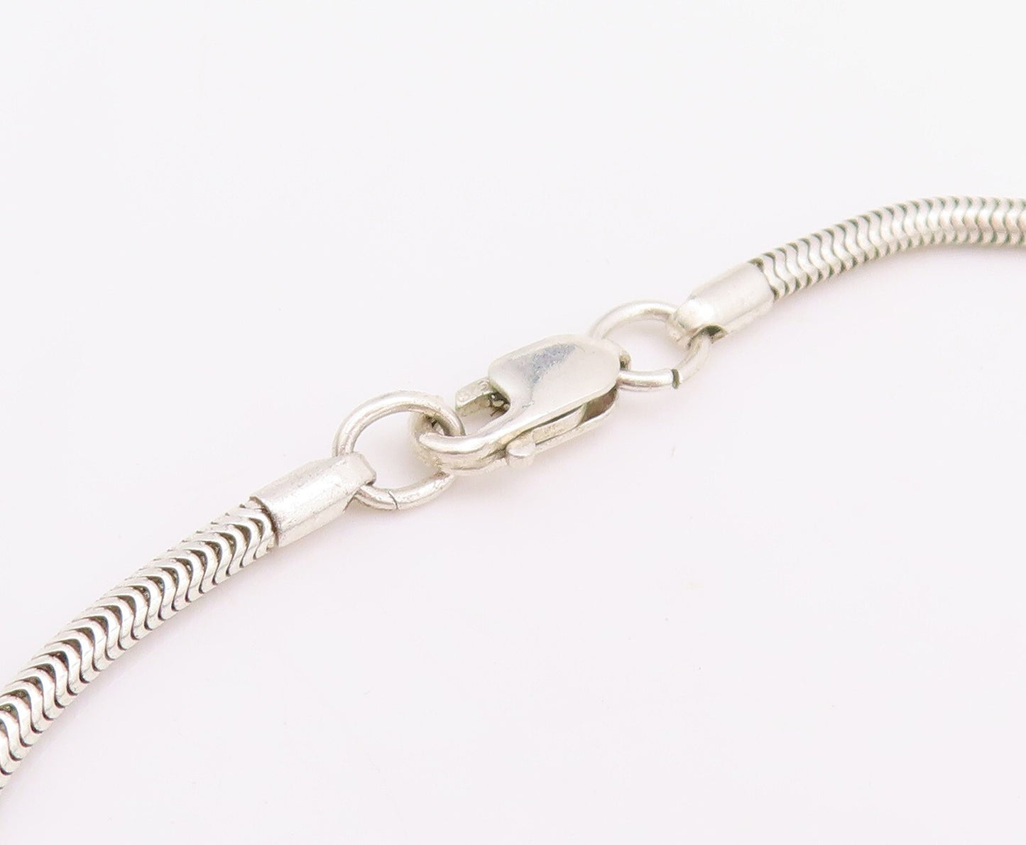 925 Sterling Silver Vintage Necklace Minimalist Round Beaded Pearl  NE4315