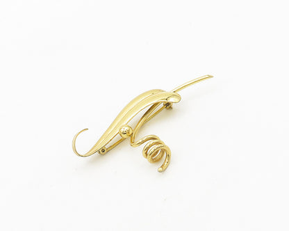 FORSTNER 925 Silver  Vintage Shiny Gold Plated Swirl Spiral Brooch Pin  BP7515