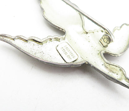 FORSTNER 925 Sterling Silver  Vintage Dark Tone Flying Bird Brooch Pin  BP1590