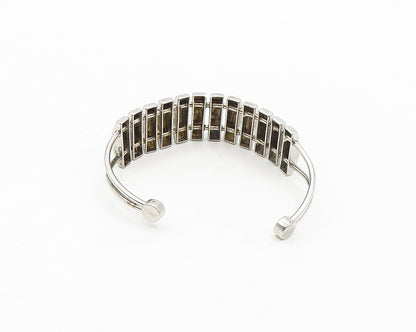 GAO DESIGNER 925 Sterling Silver  Vintage Shiny Modernist Cuff Bracelet BT7064