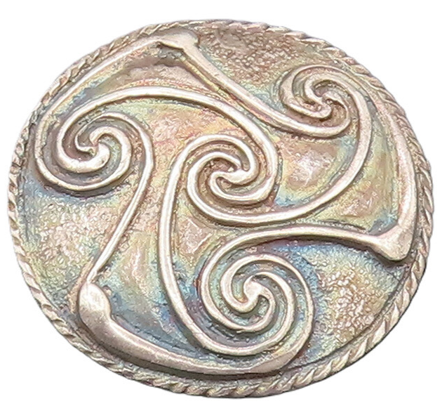 FRENCH QUARTER FESTIVAL 925 Silver  Vintage Carved Spirals Brooch Pin  BP10172