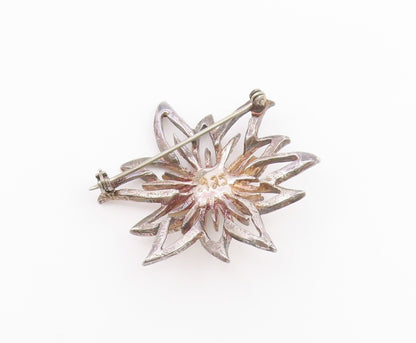 925 Sterling Silver  Vintage Cultured Pearl Flower Motif Brooch Pin  BP8927