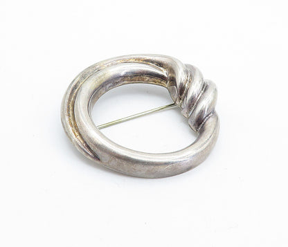 BAYANIHAN 925 Sterling Silver  Vintage Dark Tone Fluted Brooch Pin  BP2754