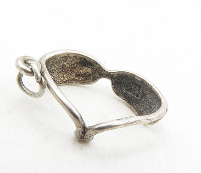 925 Sterling Silver  Vintage Petite Sun Glasses Motif Drop Pendant  PT6684