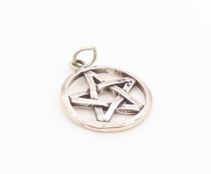 925 Sterling Silver Vintage Pendant Antique cutout Framed Star Charm  PT24479