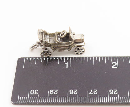 925 Sterling Silver Vintage Pendant Retro Open Top Roadster Car MOVES  PT26627