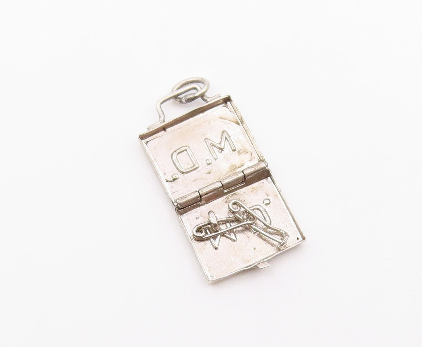 925 Sterling Silver  Vintage Safety First Kit Charm Pendant (OPENS)  PT21193