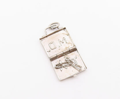 925 Sterling Silver  Vintage Safety First Kit Charm Pendant (OPENS)  PT21193