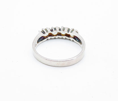 SETA 925 Silver  Vintage Cubic Zirconia 4 Stone Swirl Band Ring Sz 9.5  RG7056