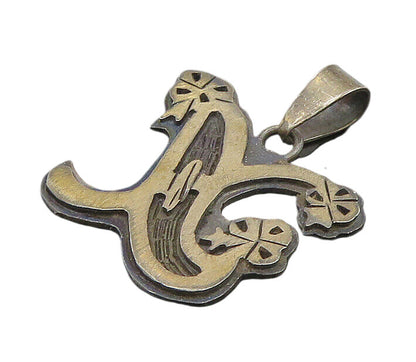 MEXICO 925 Sterling Silver  Vintage Smooth Oxidized Design Pendant  PT14305