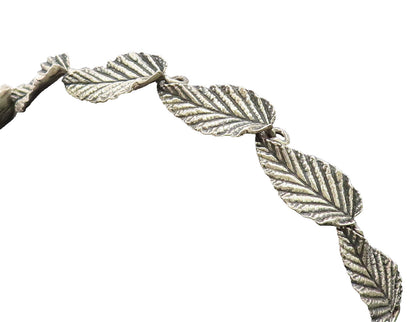 NAPIER 925 Silver  Vintage Antique Leaf Stancil Cut Link Bracelet  BT9957