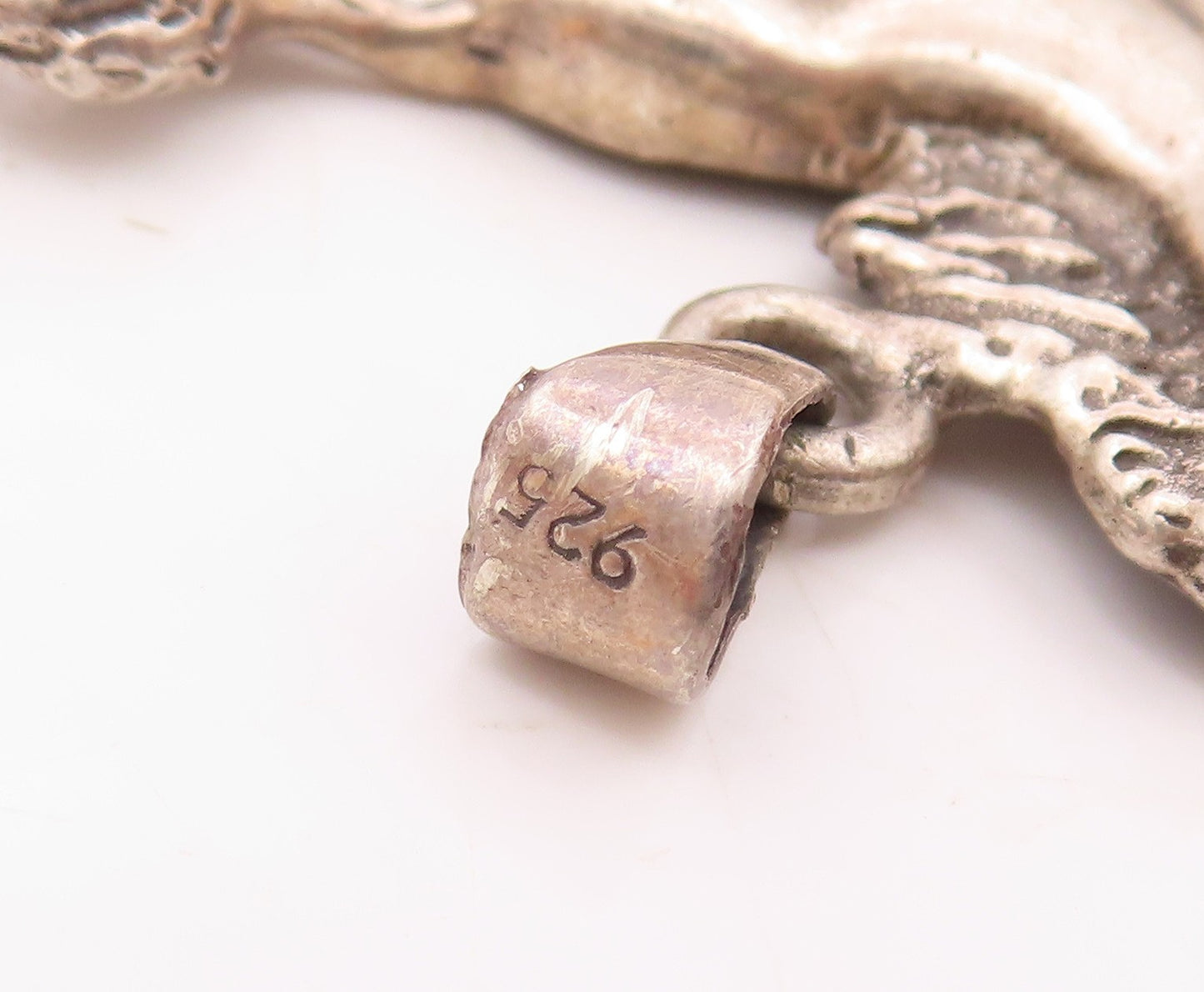 925 Sterling Silver  Vintage Carved Galloping Pony Pendant  PT20422