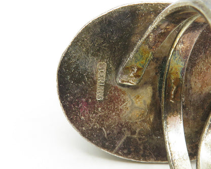 925 Sterling Silver  Vintage Cabochon Black Onyx Cocktail Ring Sz 9  RG17143