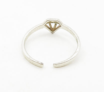 925 Sterling Silver  Shiny Open Diamond Shape Motif Band Ring Sz 6.5  RG16578