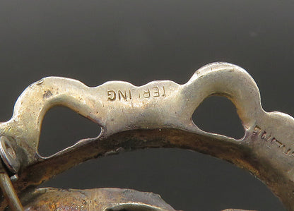 925 Sterling Silver  Vintage Antique Heavy Woman's Face Brooch Pin  BP8451