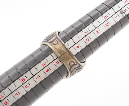 REED & CO. 925 Silver  Vintage Carved Sapphire 1980 School Ring Sz 8  RG27517