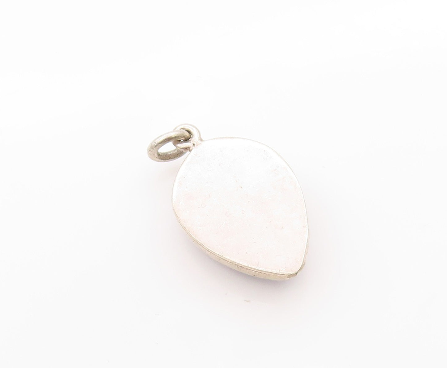 925 Sterling Silver Vintage Pendant Solid Gemstone Tear Drop Shape Charm PT24991