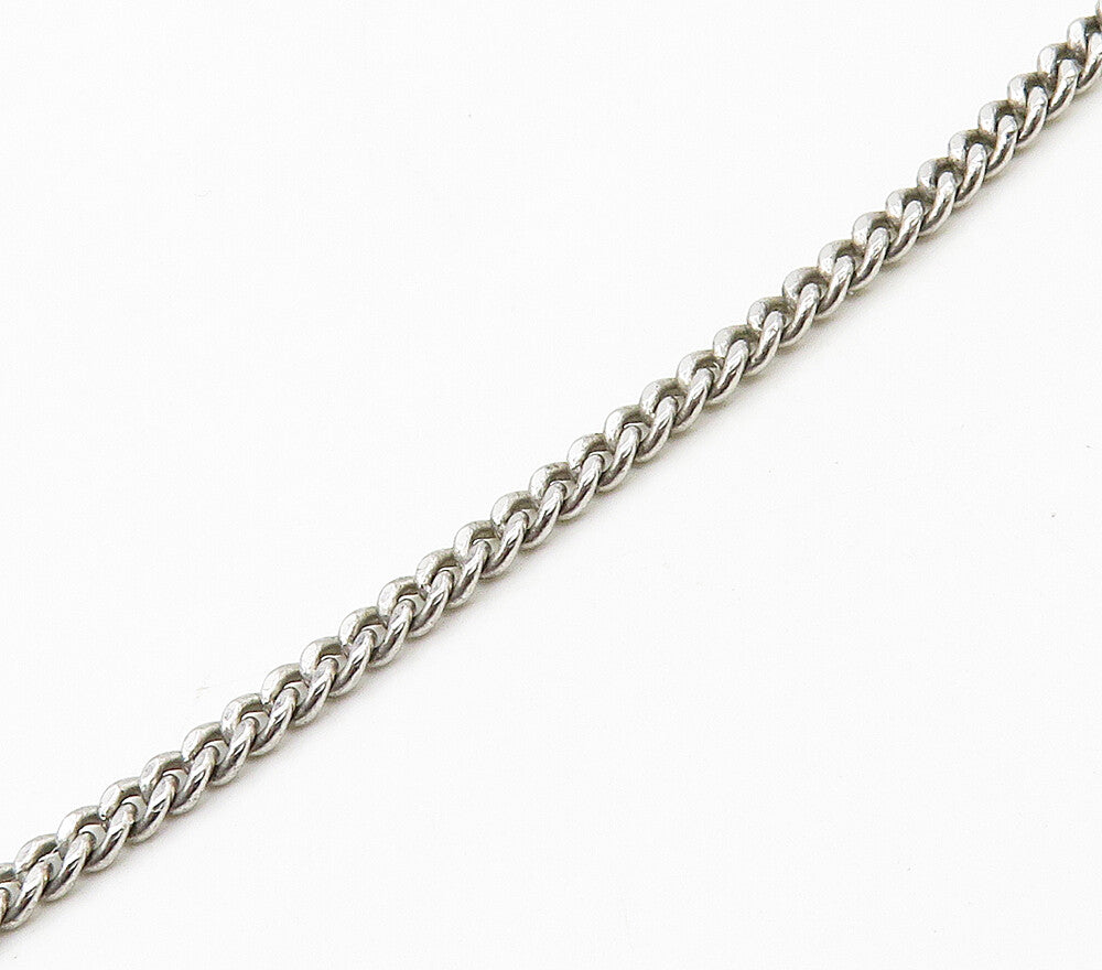 925 Sterling Silver  Vintage Sparkling Floral Ribbon Chain Necklace  NE2619