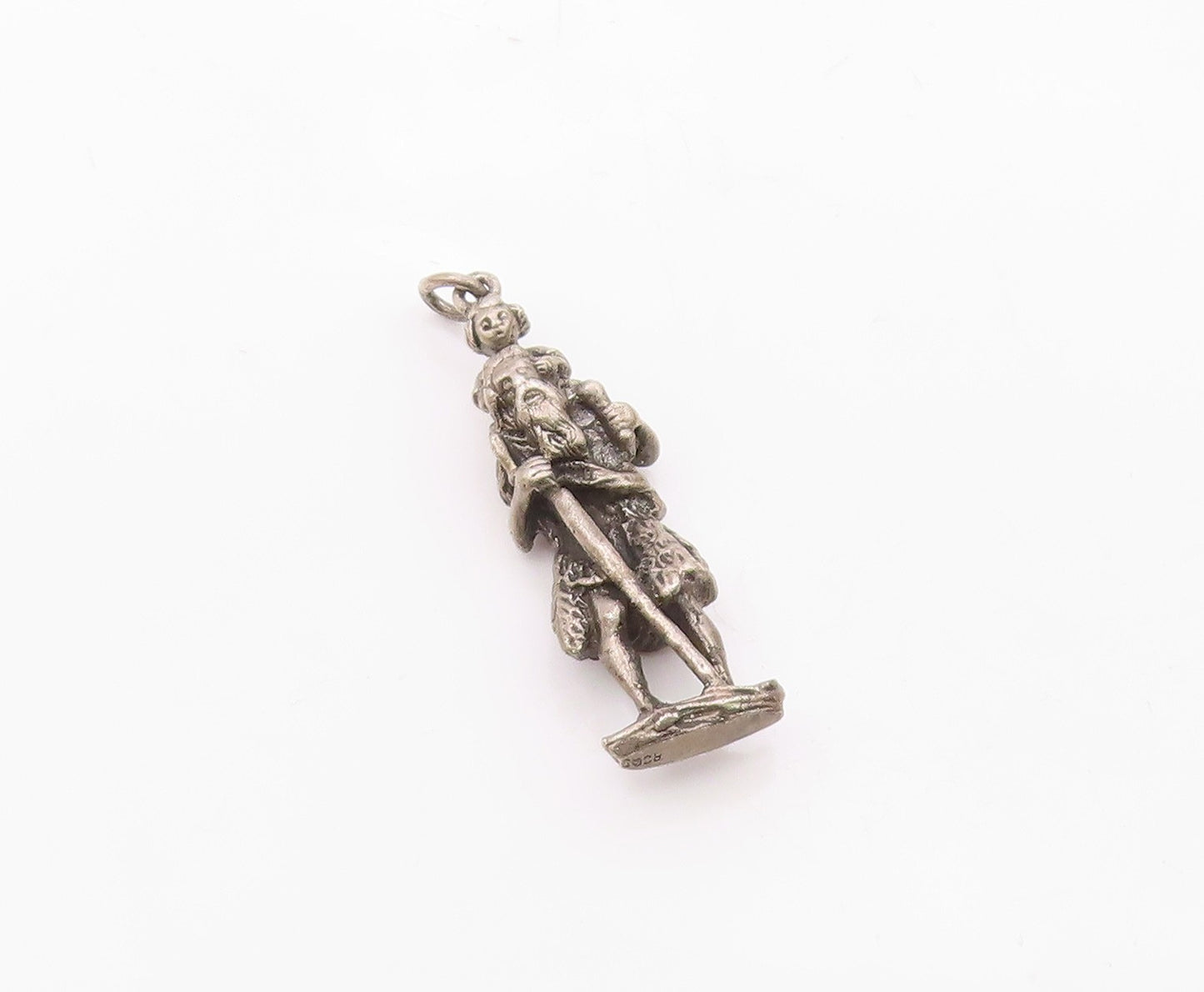 925 Sterling Silver  Vintage Saint Christopher Religious Pendant  PT16408