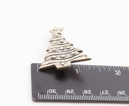 925 Sterling Silver Vintage Brooch Pin Classic Festive Christmas Tree  BP12463